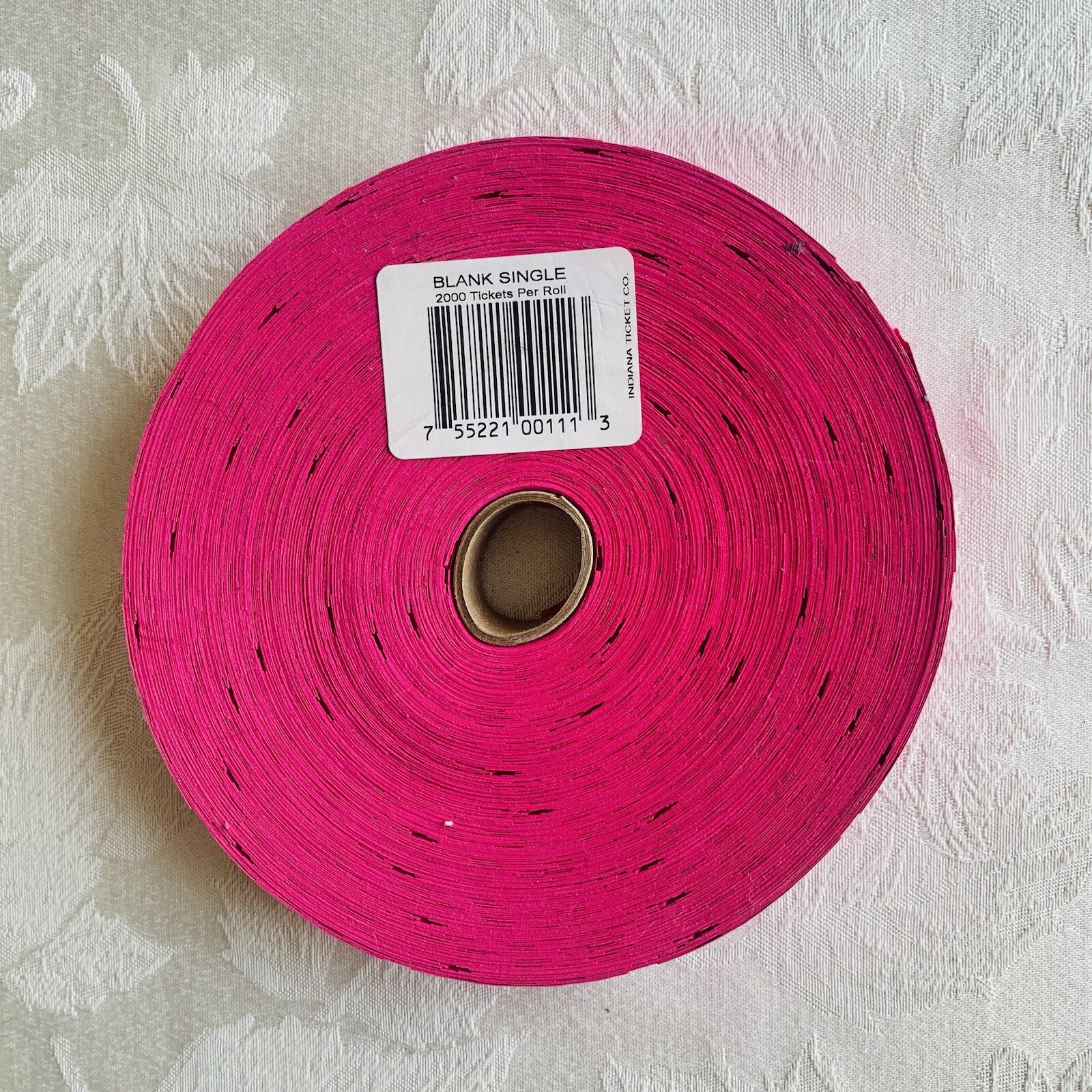 2000 Blank Ticket Roll Single Stub Raffle Tickets Hot Pink Party Giveaway