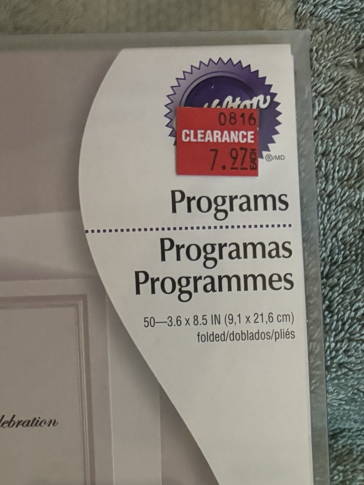 Wilton Trifold Programs Plain White 50 Pack. Lot of 4