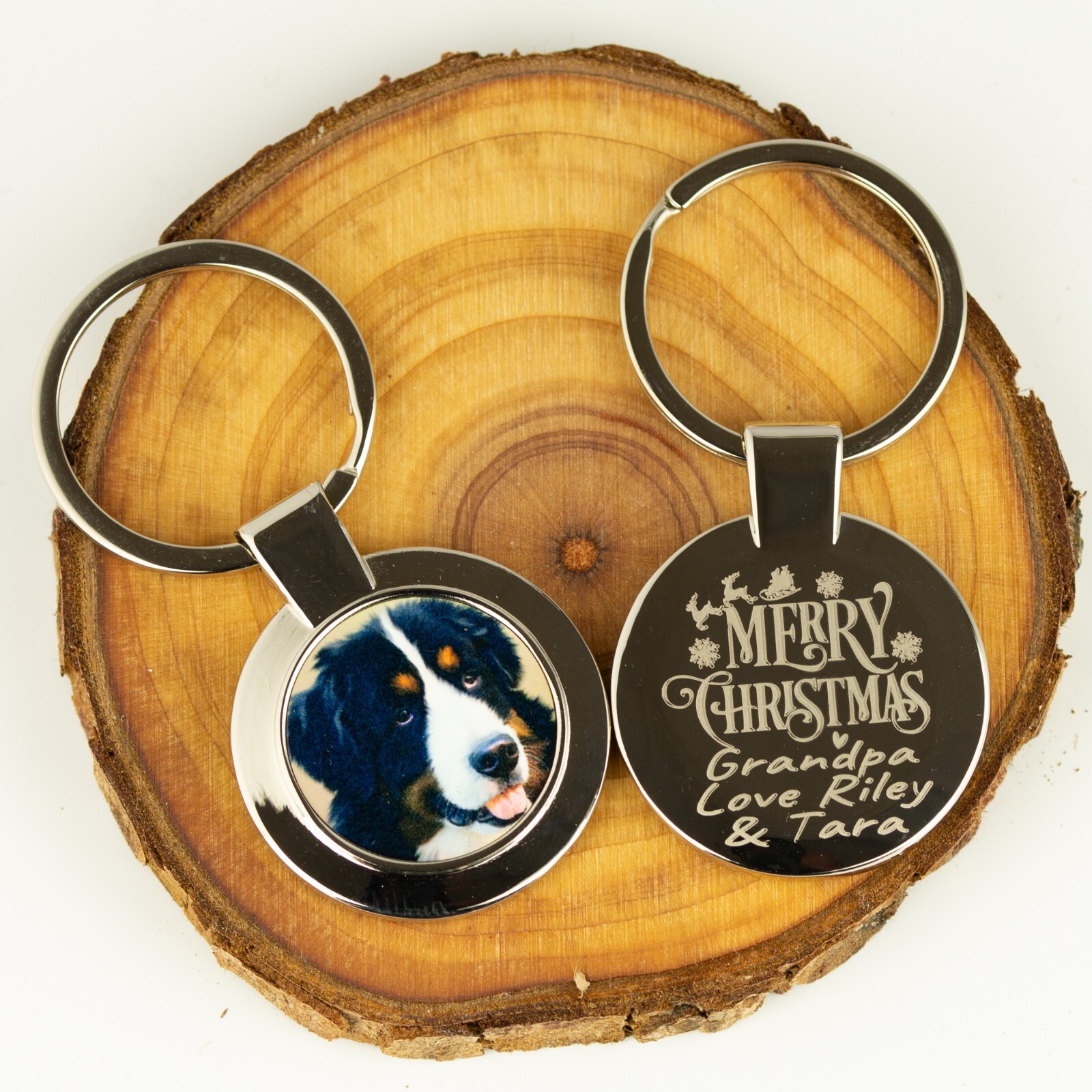Personalised Engraved Custom Photo Printed Keyring for Daddy Mum, Birthday Gift