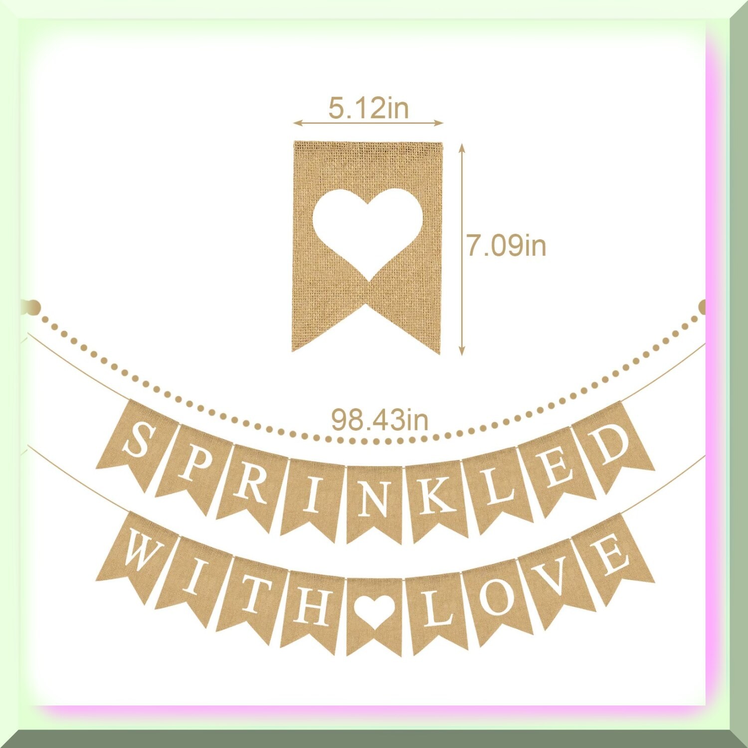 Gender Neutral Baby Shower Burlap Banner 2.5m
