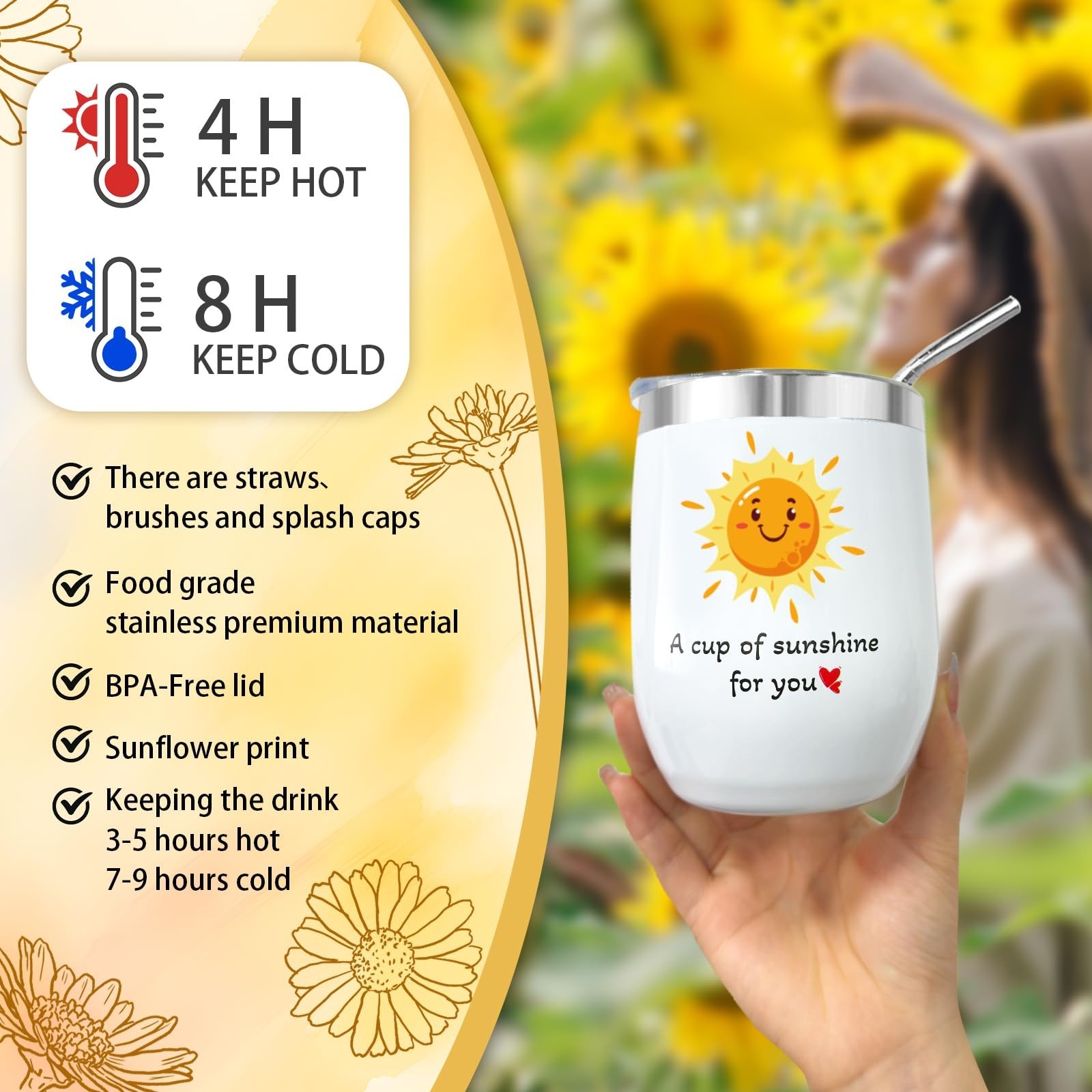 Birthday Gifts for Women, Sunflower Self-Care Package, Sending Suns… Fast Ship