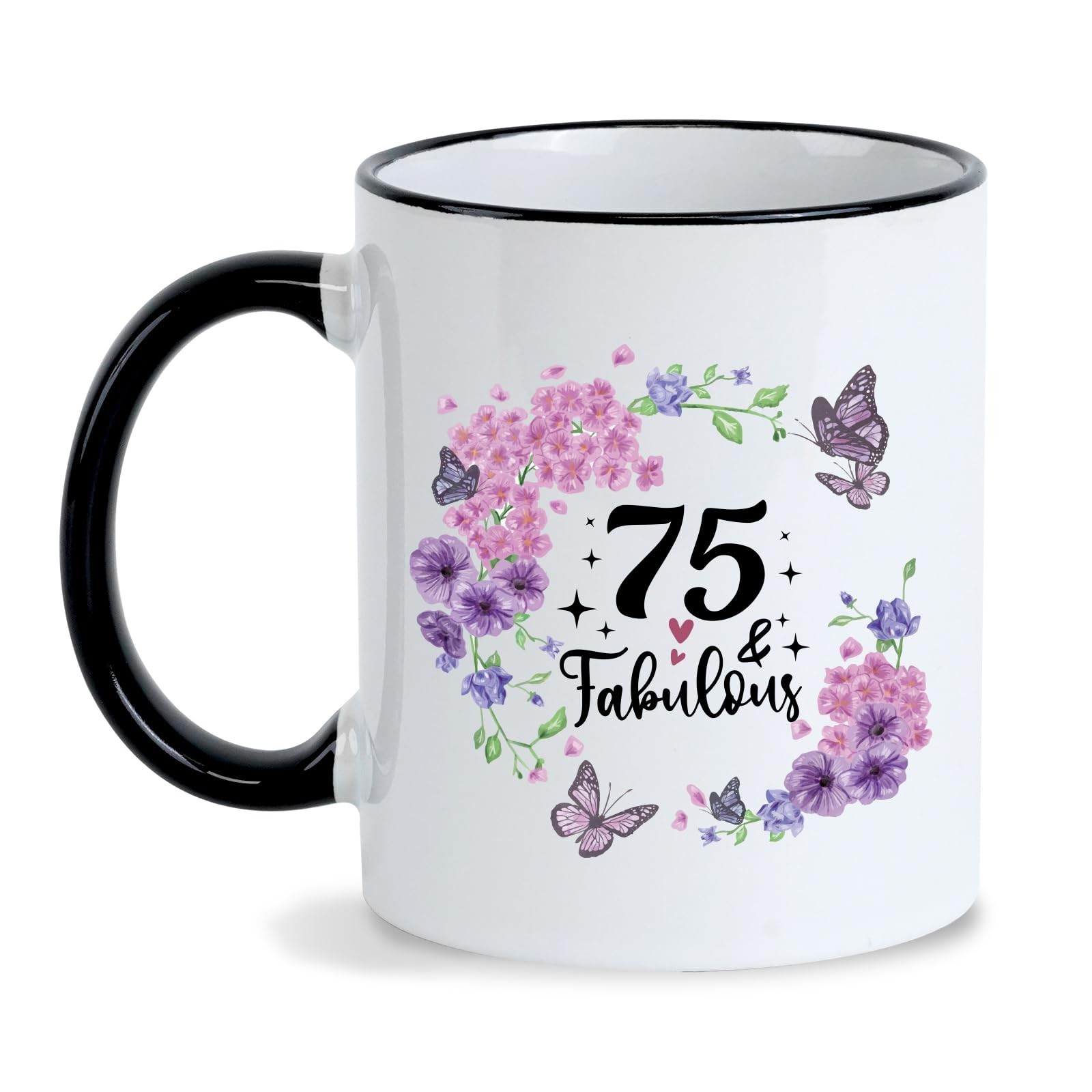 75th Birthday Gifts for Women 75th Birthday Cups 11Oz 75 and Fabulous Mug,Bir…