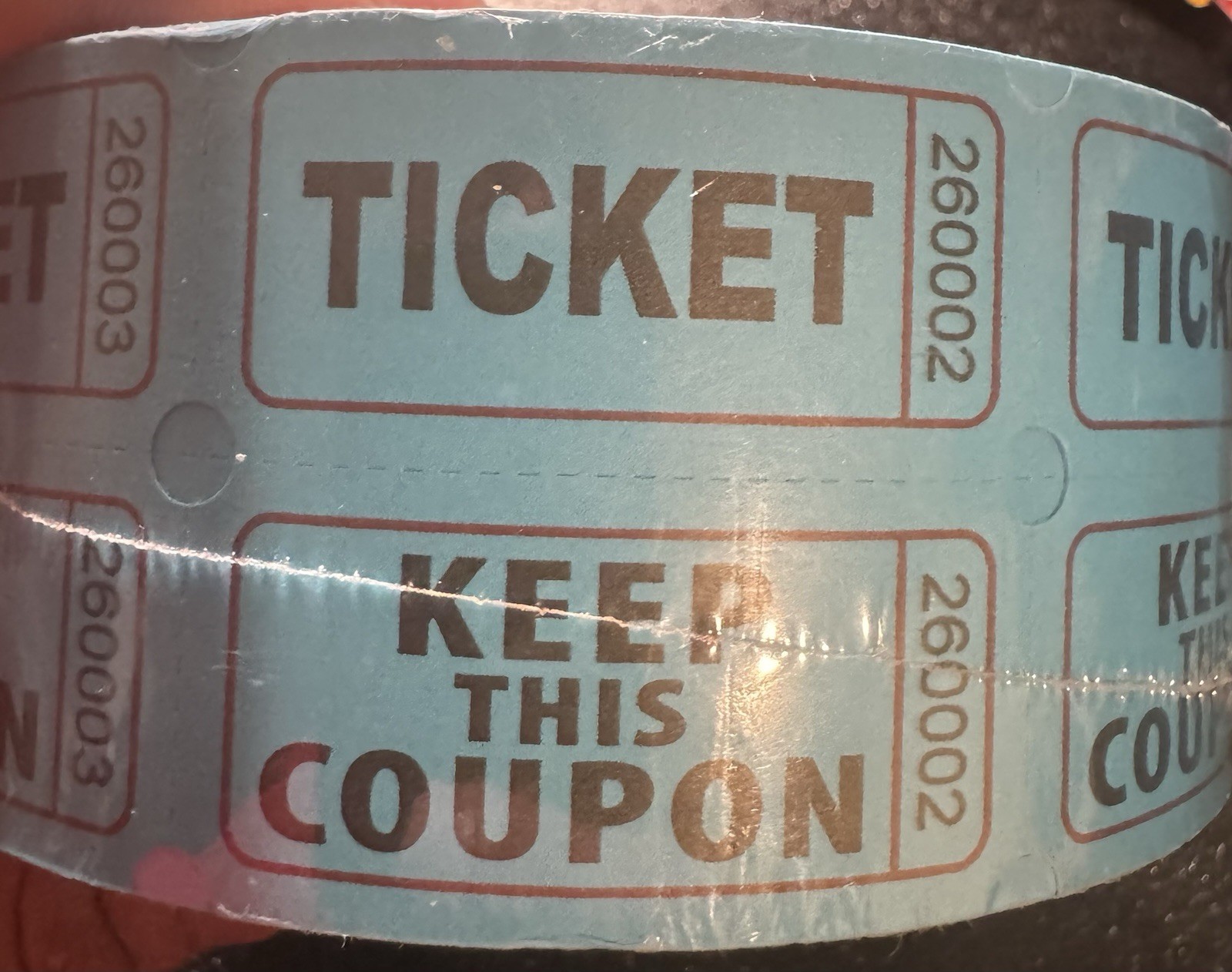 Raffle Tickets Double Stub Roll of 2000 Split the Pot 50/50 Carnival Events