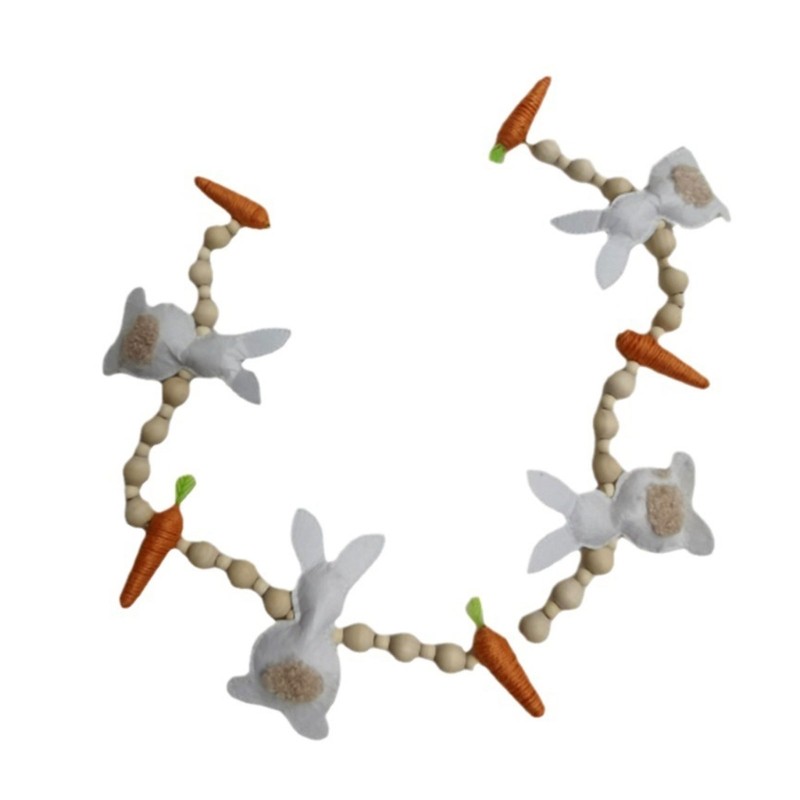 Easter Decor Rabbit Carrot Wreath Easter Banner Decoration Home Decor Ornament