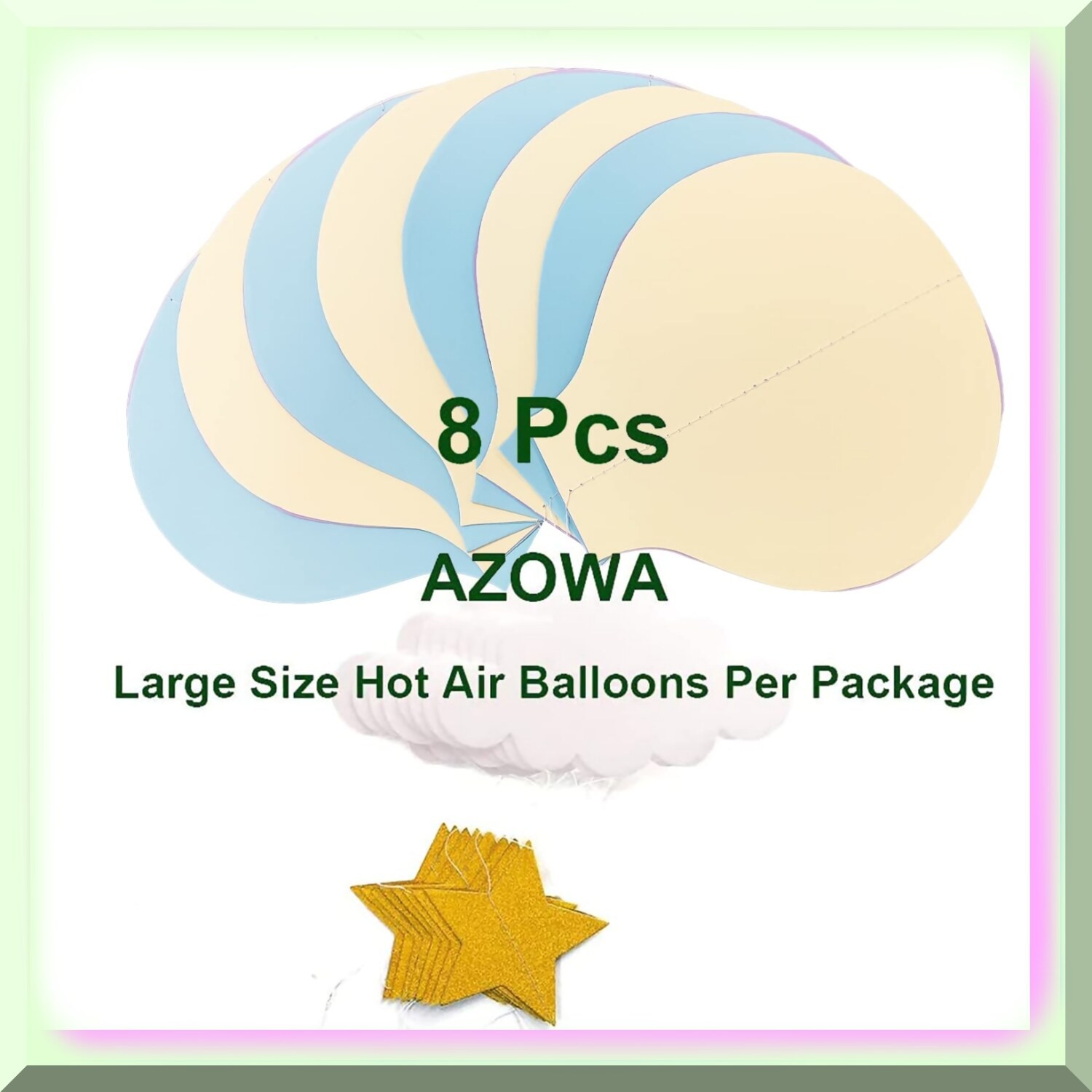 Set of 8 Pastel Hot Air Balloon Paper Balloons