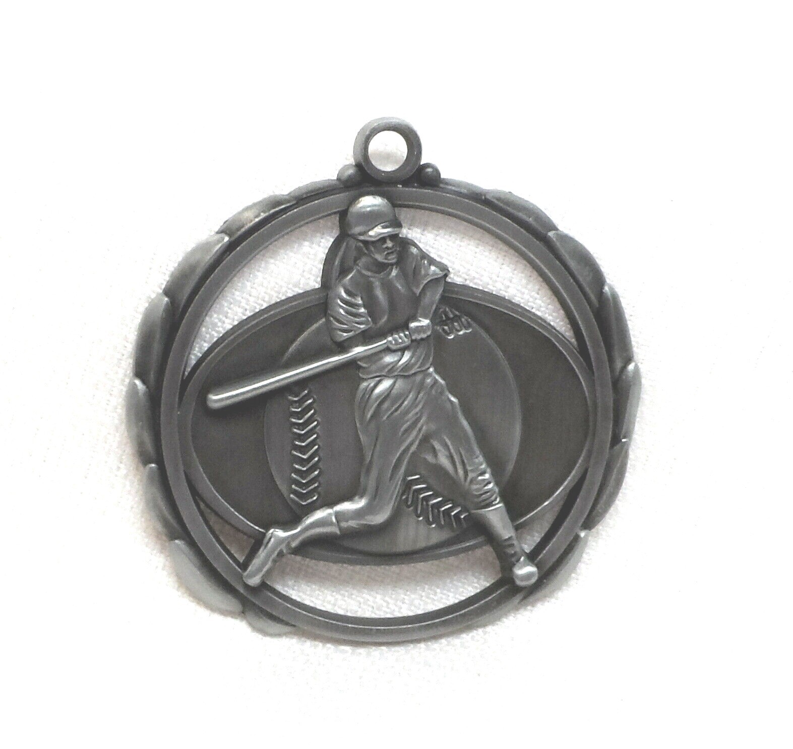 Lot of 13 Baseball Batter Embossed Silver Award Medallion Medal Trophy Metal