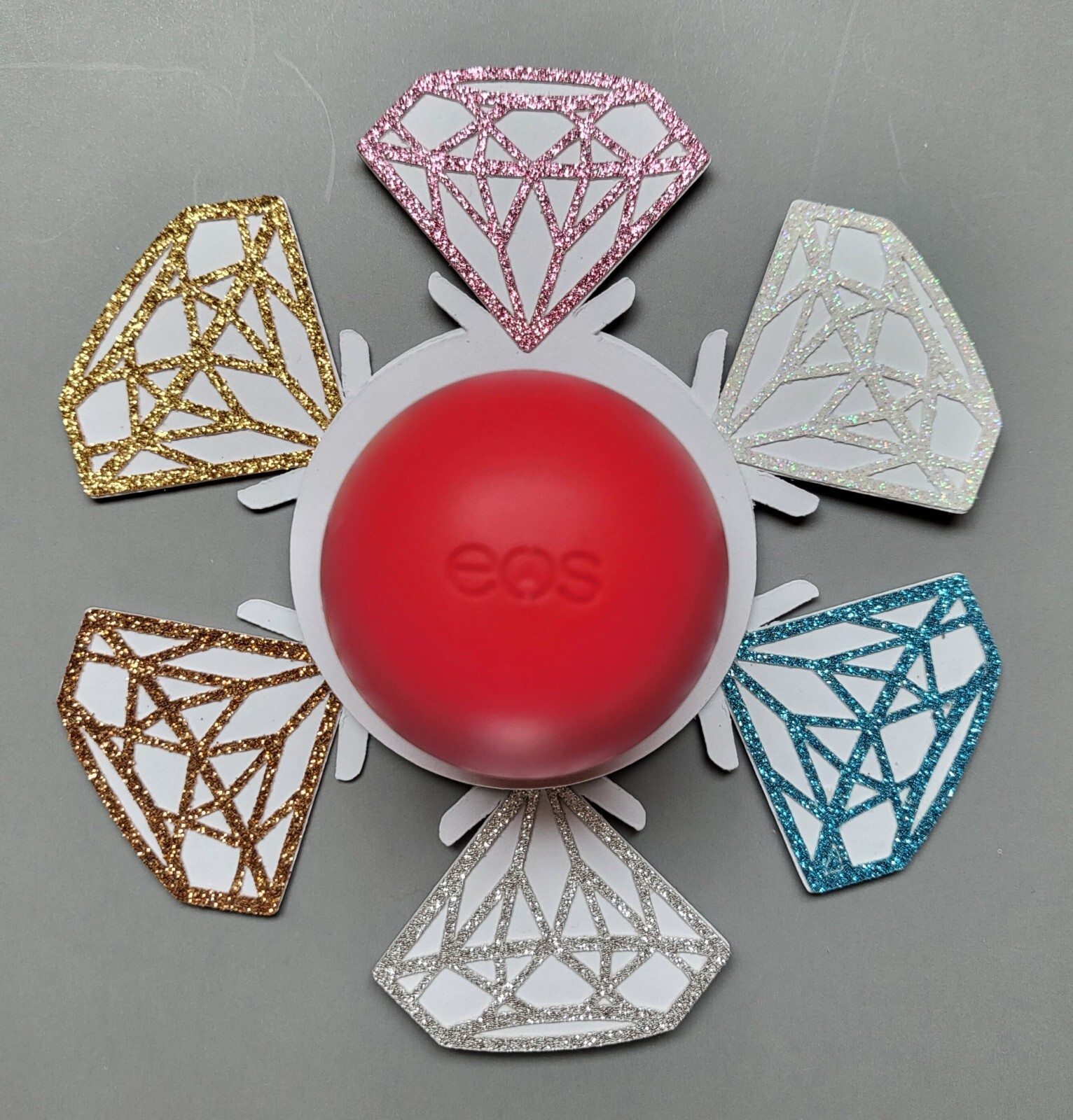 Set of 12 Diamond Ring Bridal Shower/EOS Lip Balm Holders (6 colors – U PICK!)