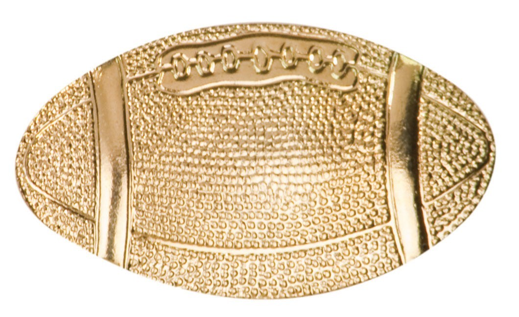 Gold Finish Metal Football Pin TIE TACK School Varsity Insignia Chenille