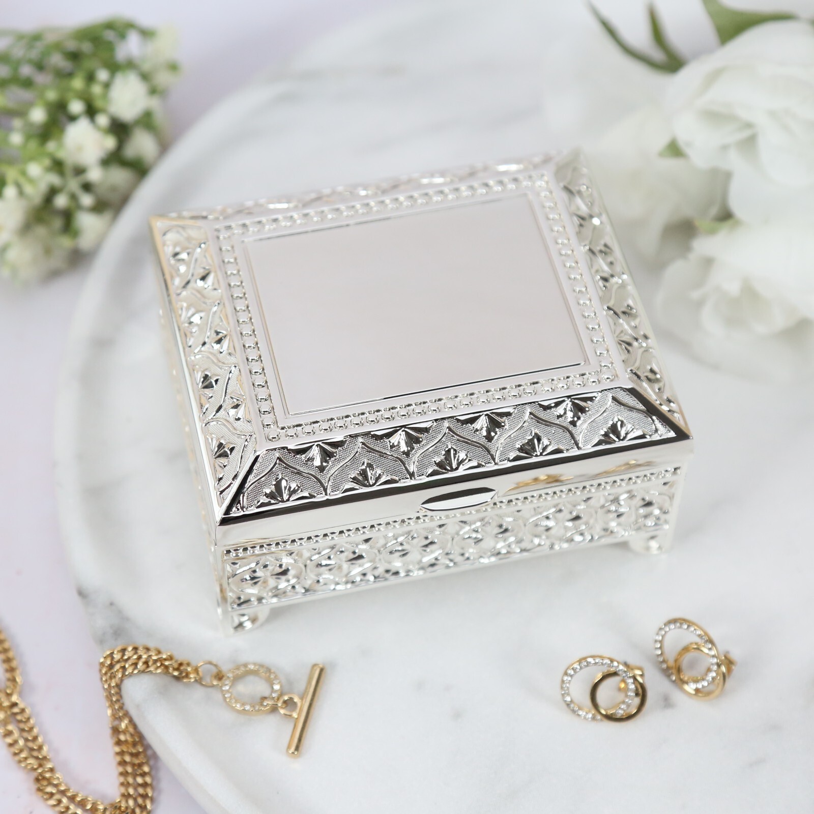 Girl’s 90th Birthday Gift Ninetieth Birthday Silver Plated Trinket Box For Girls