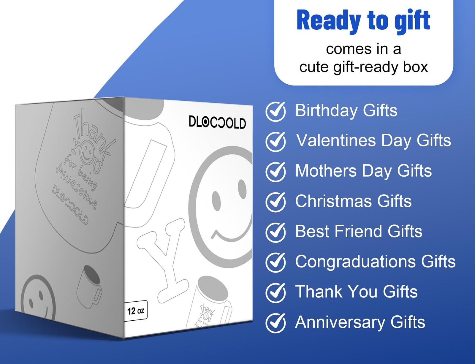 DLOCCOLD Thank You Gifts for Men, Thank You for Being Awesome Mug for Coworke…