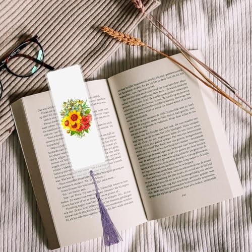 Blank Bookmarks Making Kit, 50 Pcs Paper Bookmark, 50 Colorful Tassels, 50 Pcs