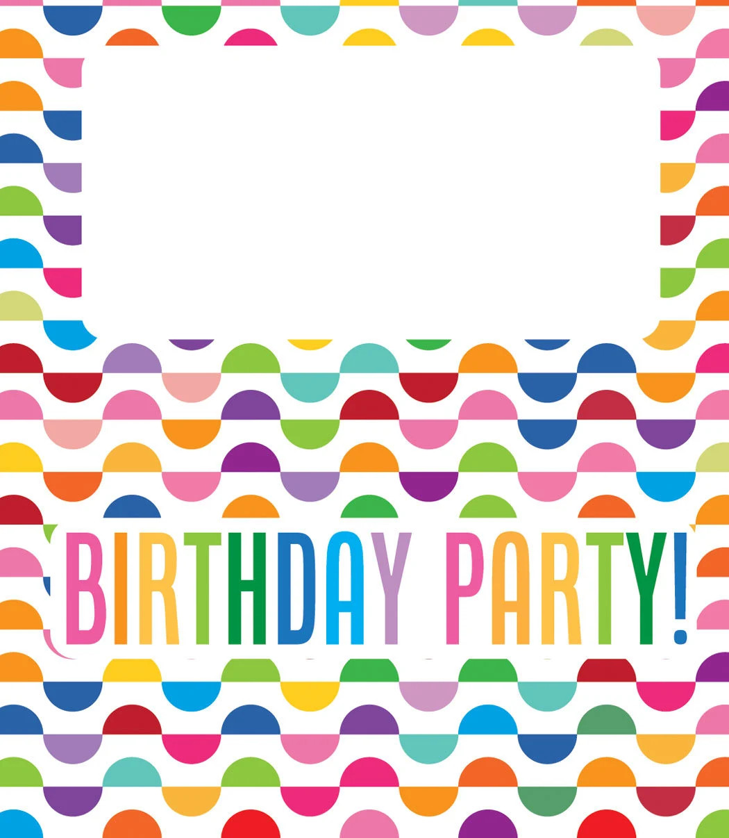 Colorful Half Circled Design Happy Birthday Place Cards – 25 Place – B77550