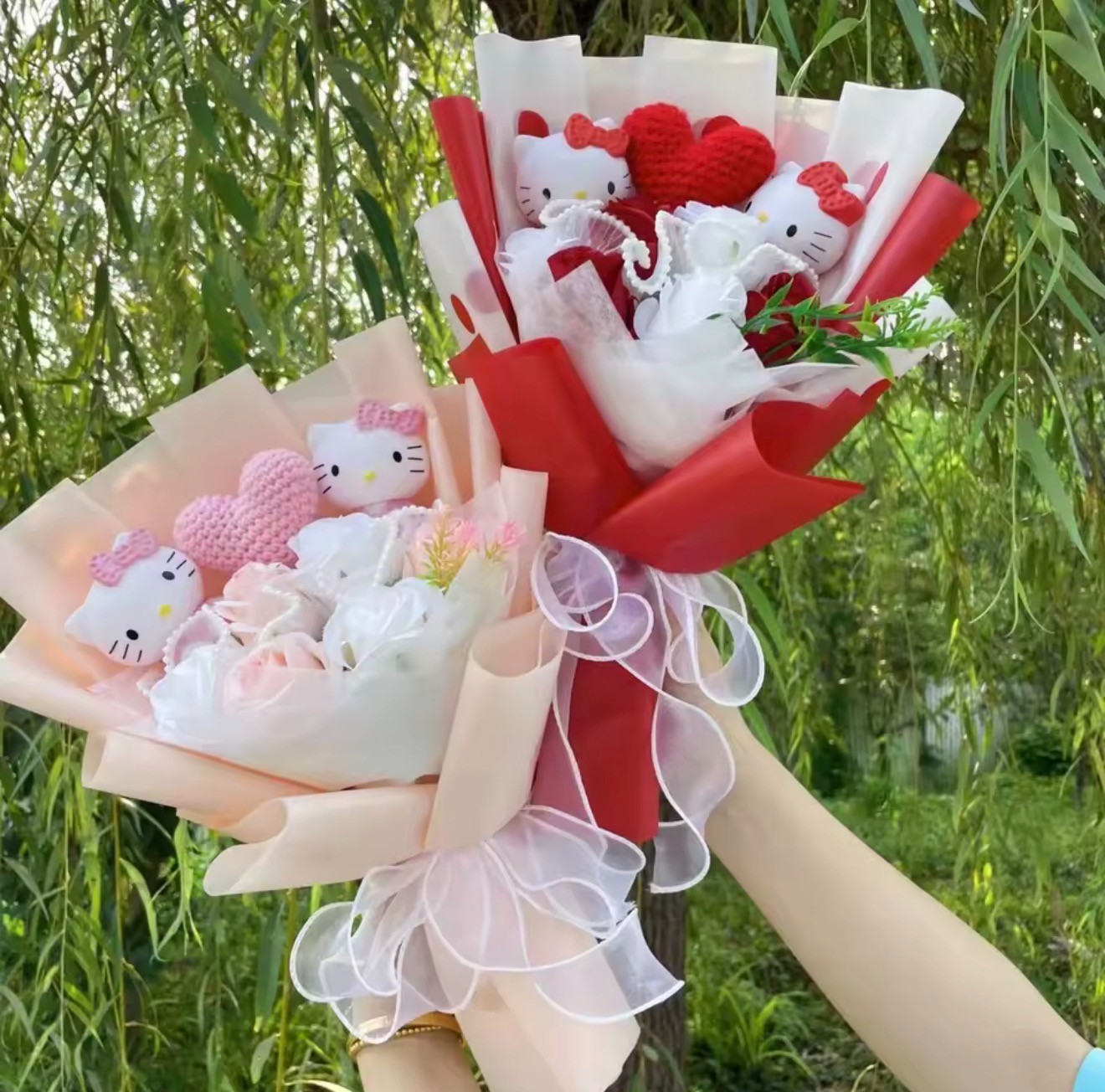 Kawaii Hello Kitty Sanrio Artificial Flower Bouquet Christmas Gift Valentine’s