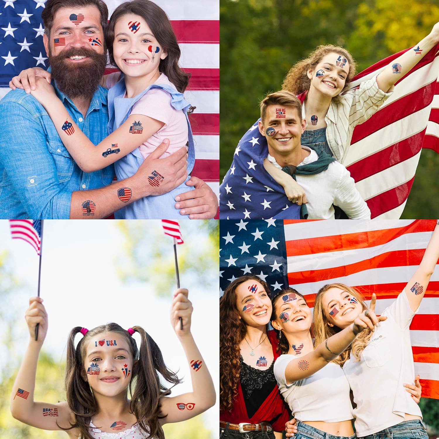 4Th of July Outfits for Women – 120 Pack Red White and Blue USA Flag Patriotic T