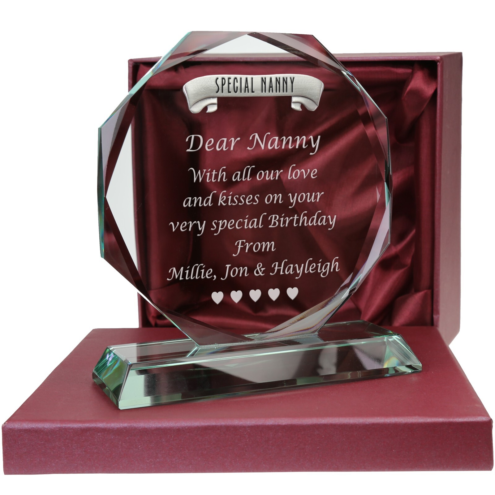 Special Nanny Personalised Glass Gift Birthday Christmas Deceased Sympathy Gifts