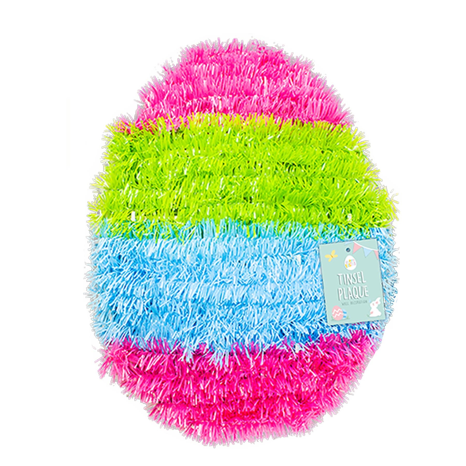 Tinsel Easter Egg Wall Plaque Hanging Decoration
