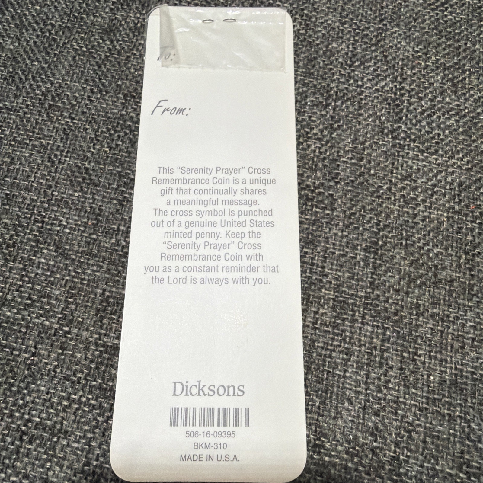 Vintage 1996 Dicksons Serenity Prayer Cross Cutout Penny Bookmark Recovery Gift