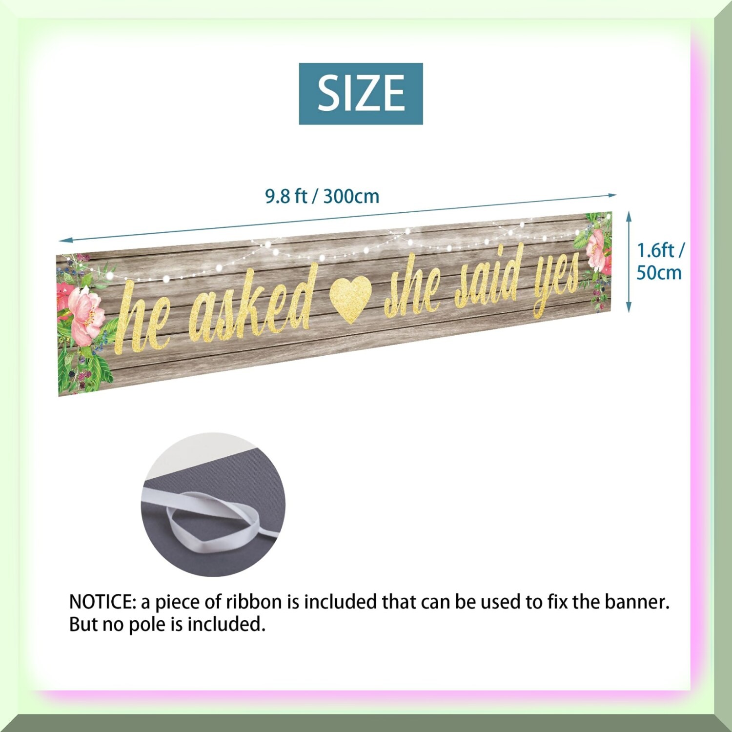 Wedding Engagement Decorations Banner 20×118 inches