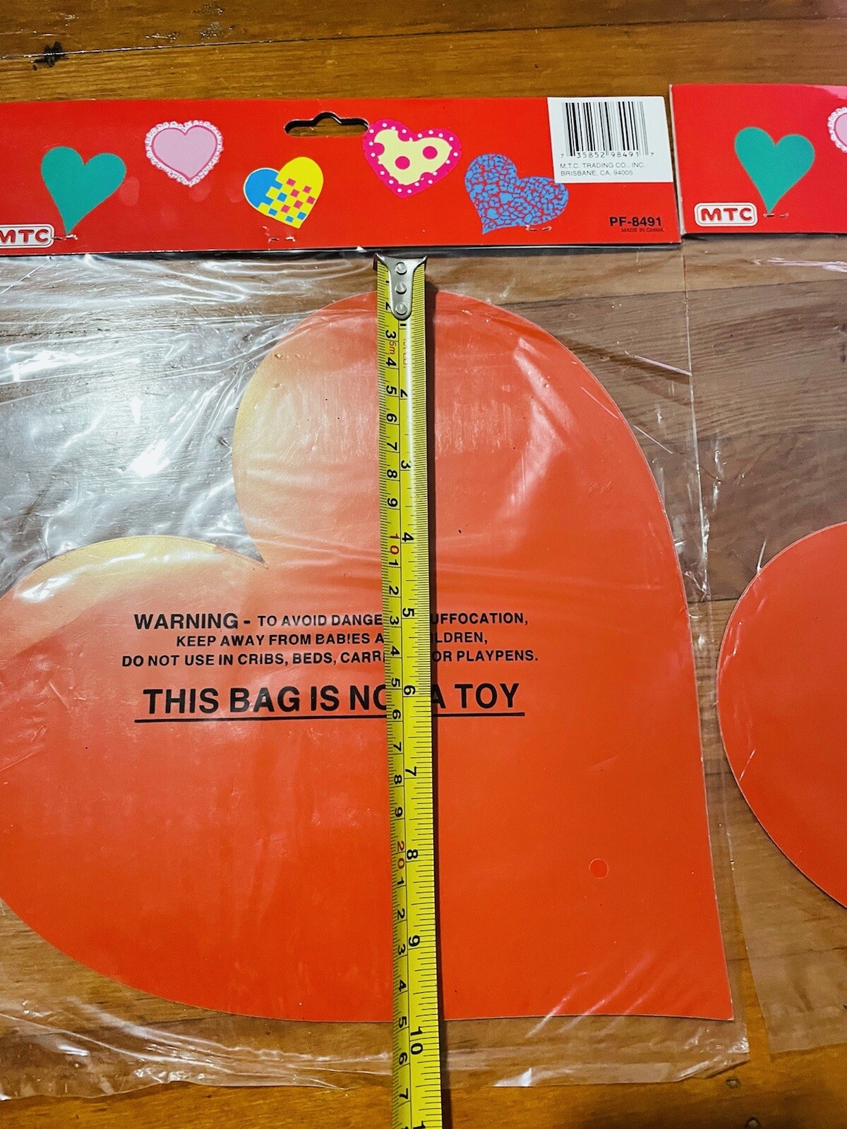 Lot Of 2 Foil Heart Cutouts Printed On Both Sides