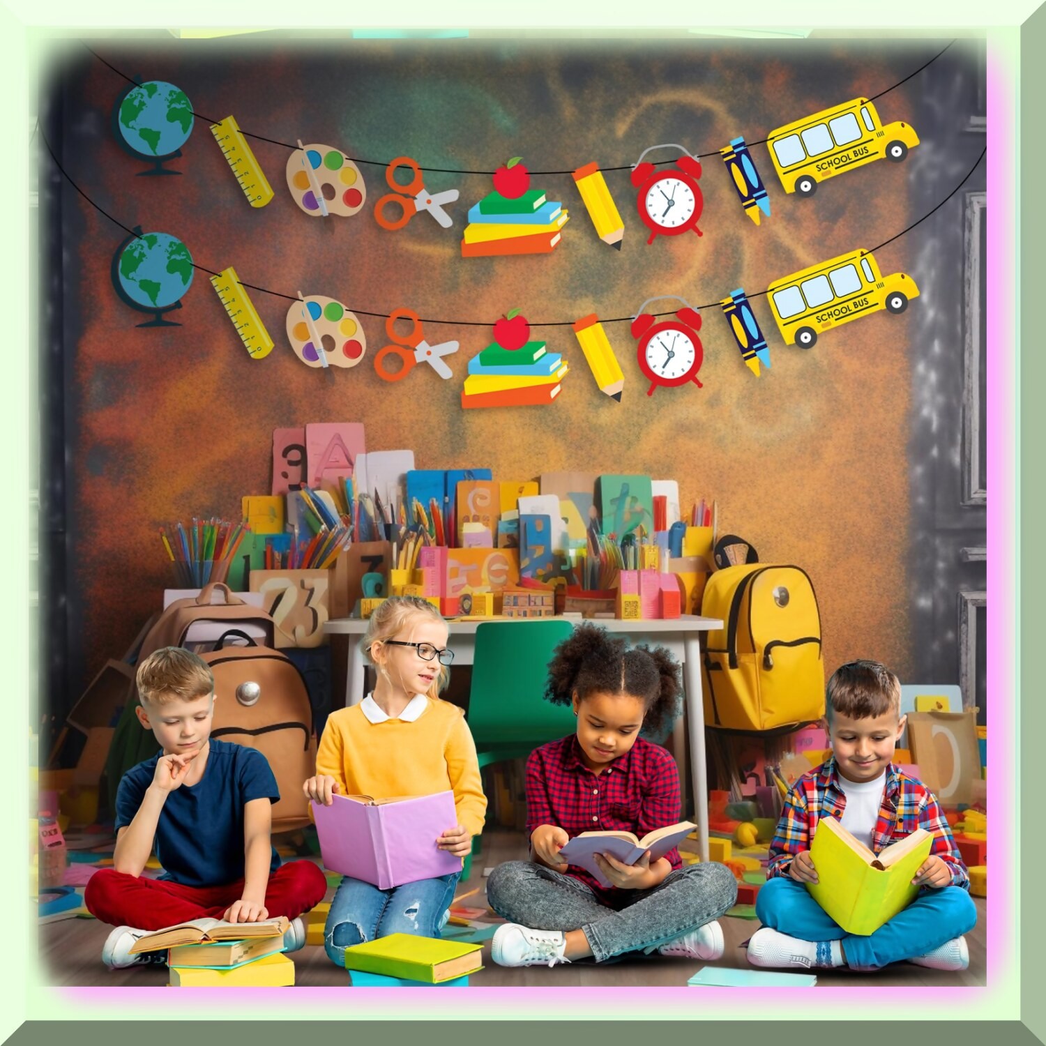 School Spirit Celebration Kit with 10ft Banner and Apple Paper