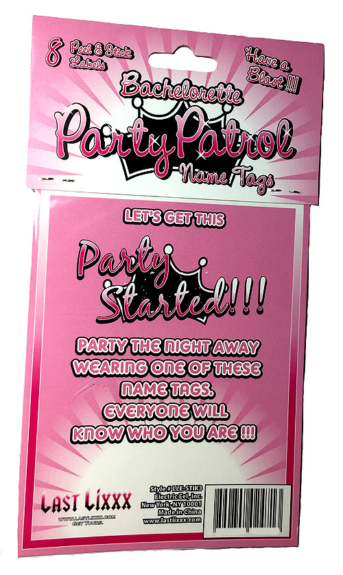 Bachelorette Party Name Tags Party Patrol Bridal Favors Supplies