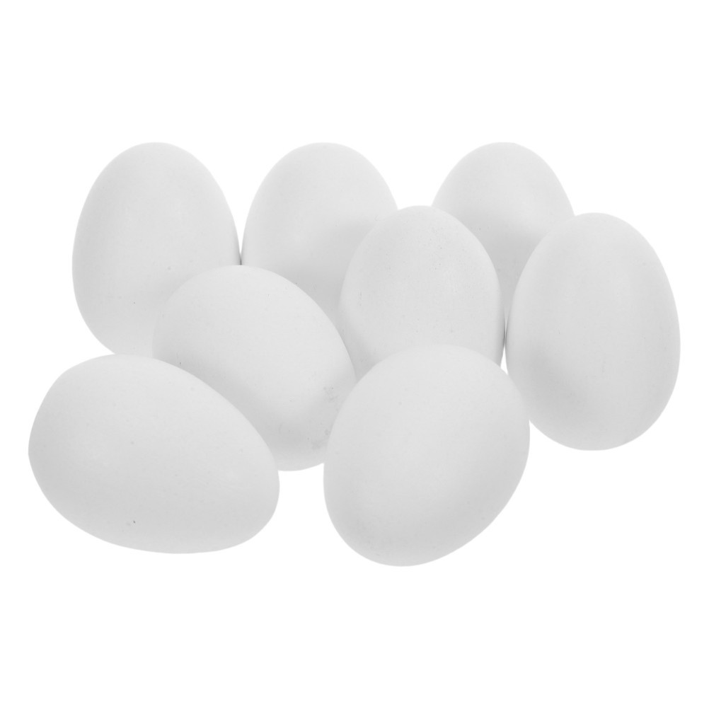 8Pcs White Wooden Easter Eggs for DIY Painting Durable Faux Egg Crafts