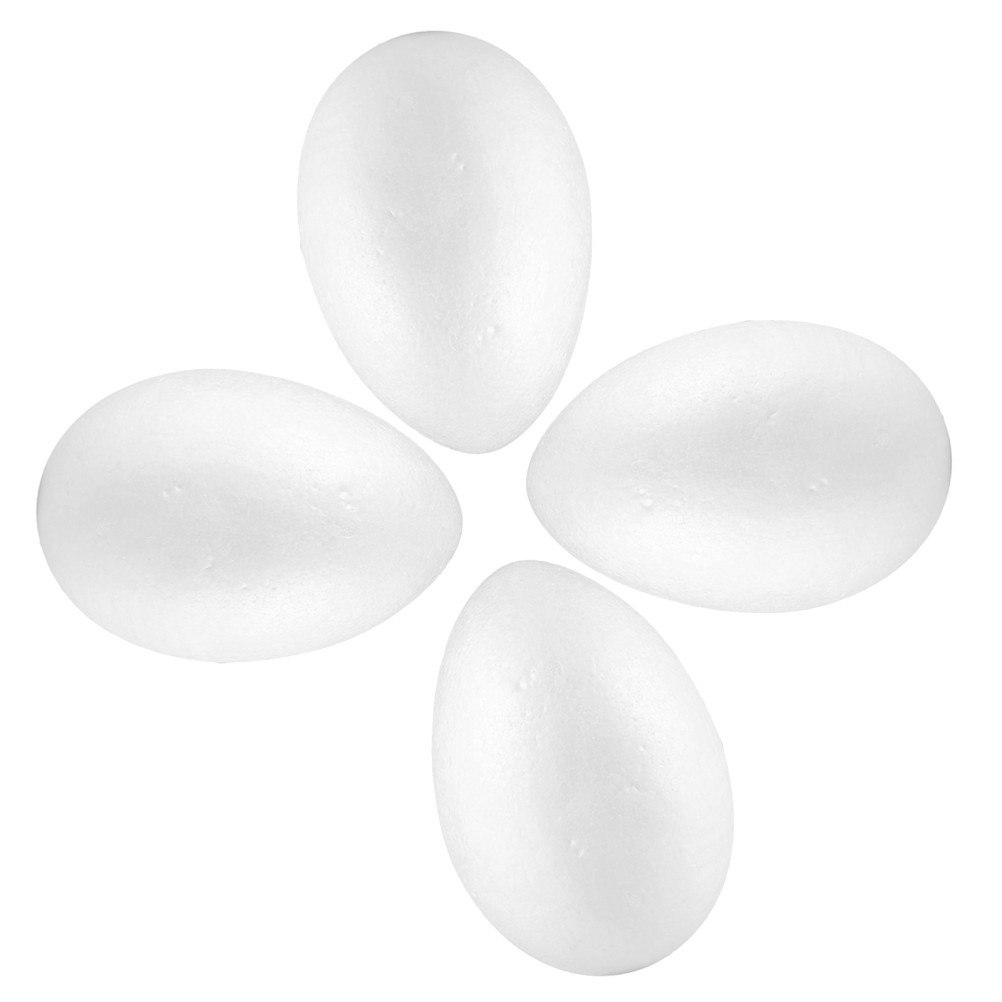 4Pcs Reusable White Foam Easter Eggs for DIY Crafting and Festival Decoration