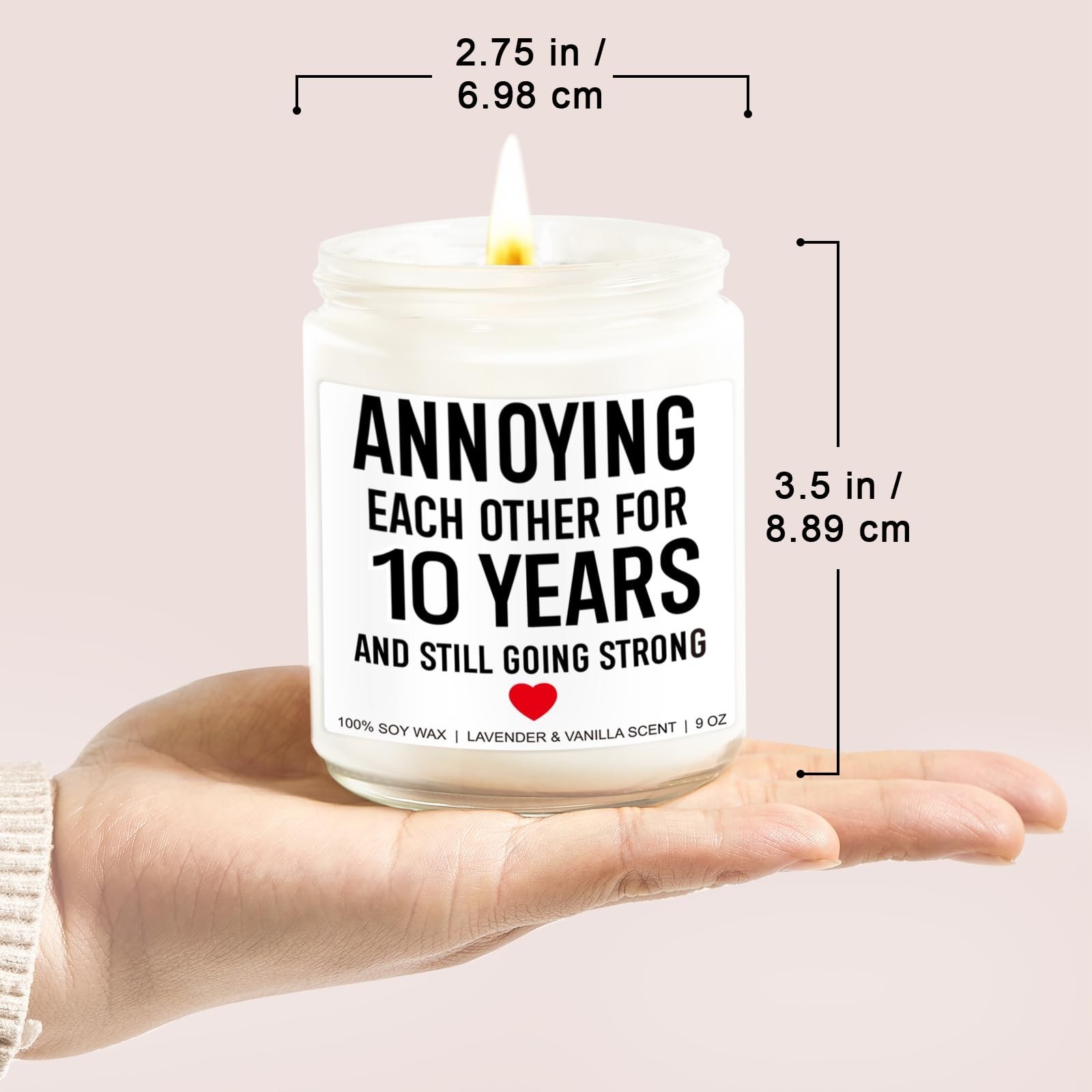 Funny Scented Candle, 10 Year Anniversary, Gifts for Wife, Husband, Couple – …
