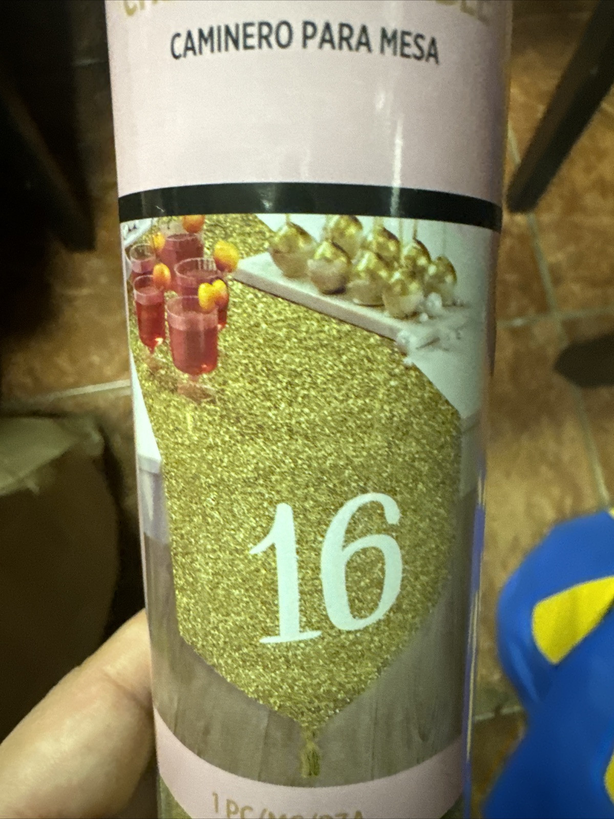Glitter Gold Sweet 16 Table Runner