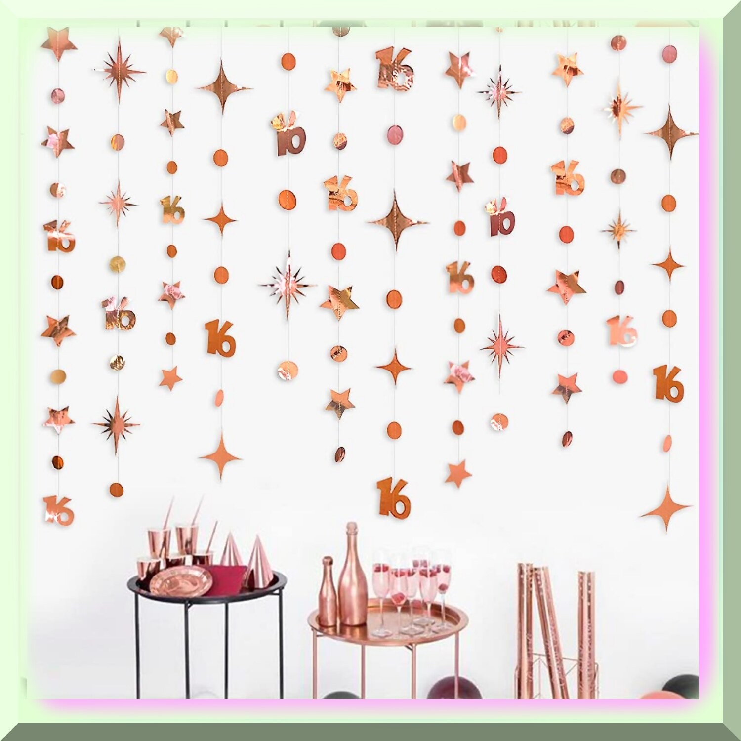 Sweet 16 Rose Gold Starry Garland Kit