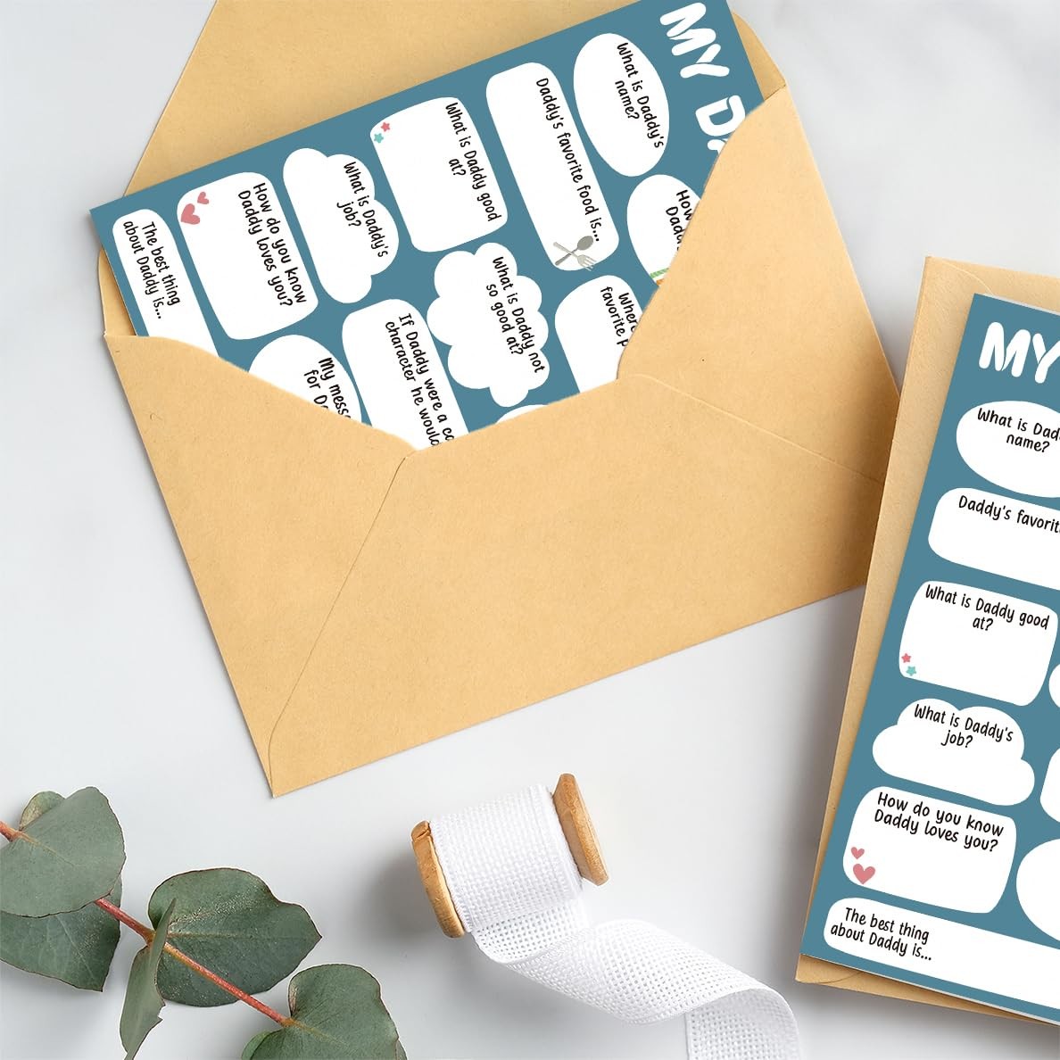WowBefun Funny Fathers Day Card & Gifts from Kids | Happy 5×7 inches, J Style
