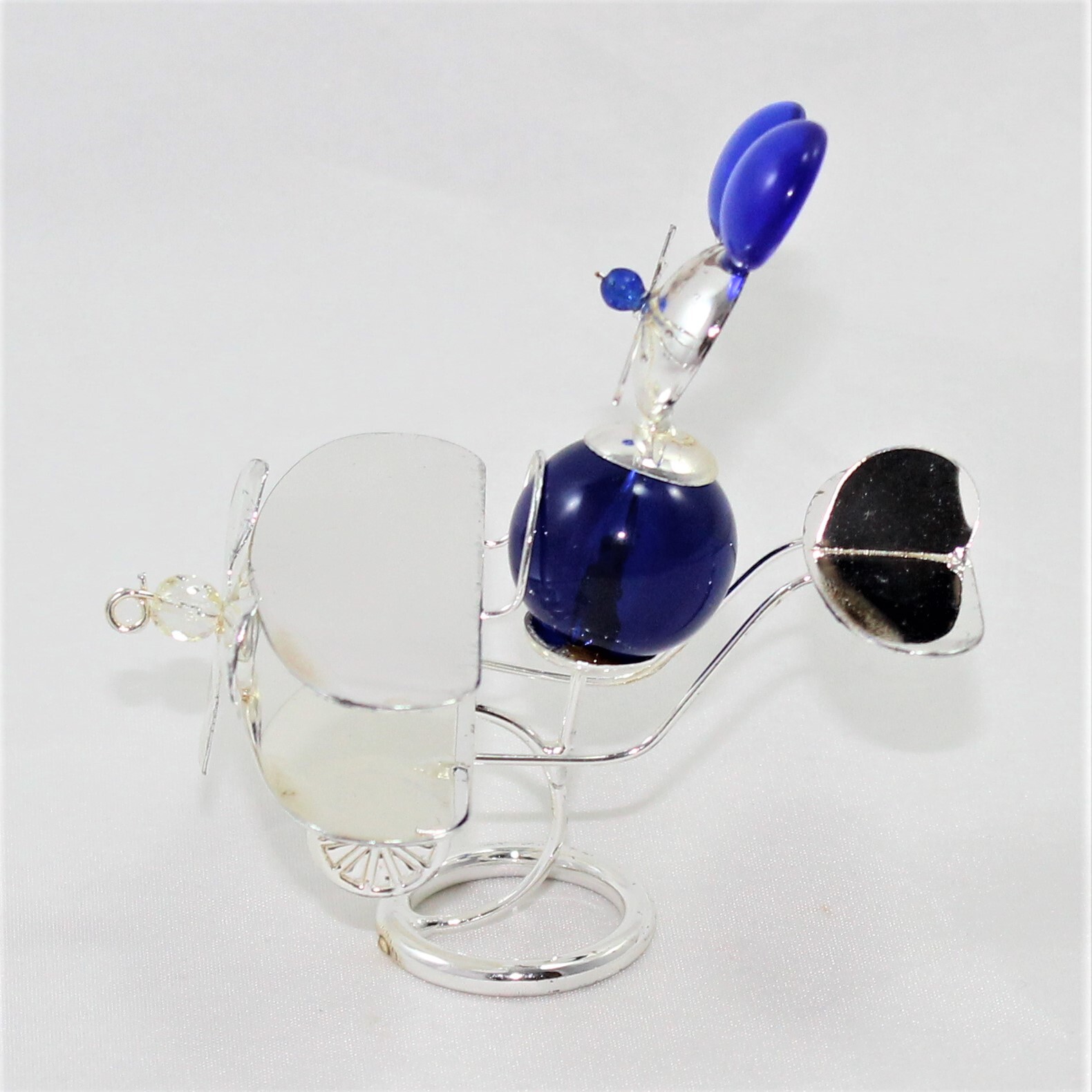 Set Of 4 Birth Favors Mickey Mouse In Biplane Silver Cadeau