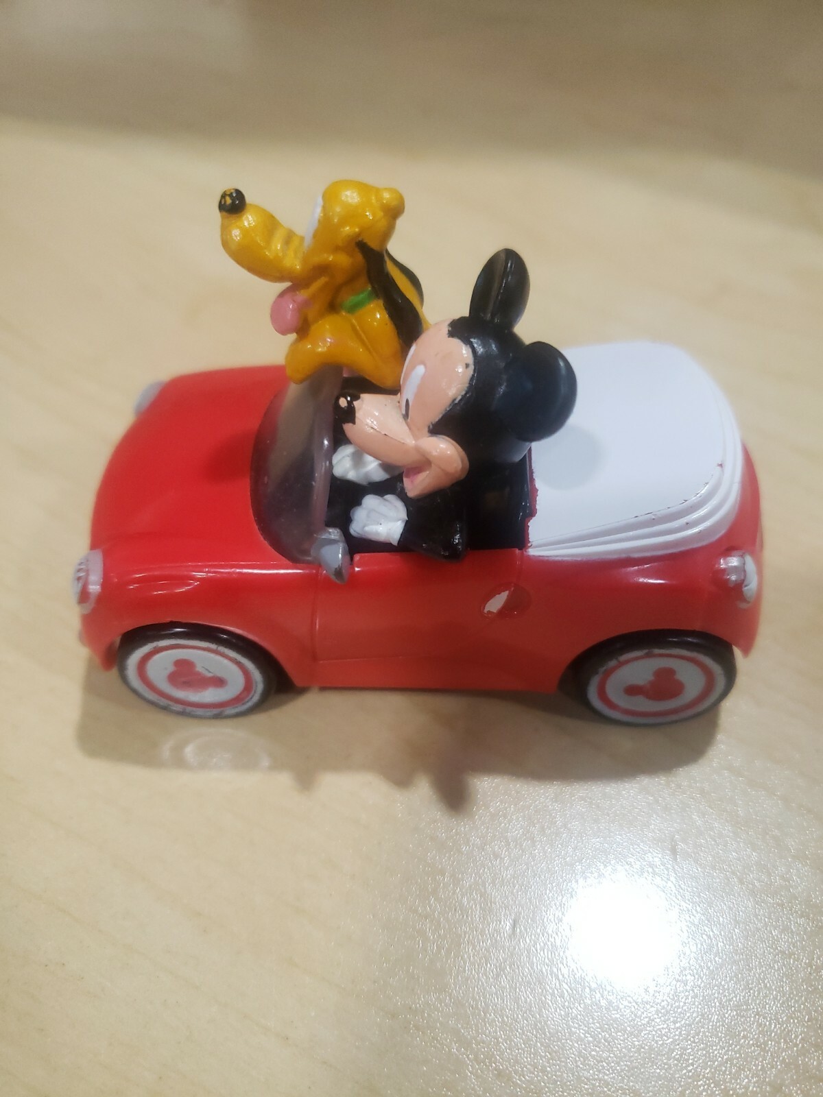 DecoPac Mickey Mouse and Pluto in Rolling Red Car Cake Topper Disney