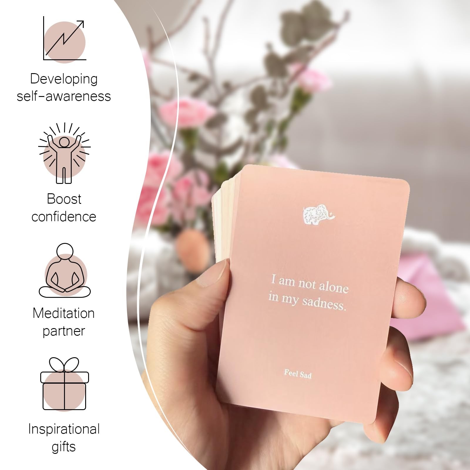 WDphouly Affirmation Cards for Women, 120 Positive A6, pink