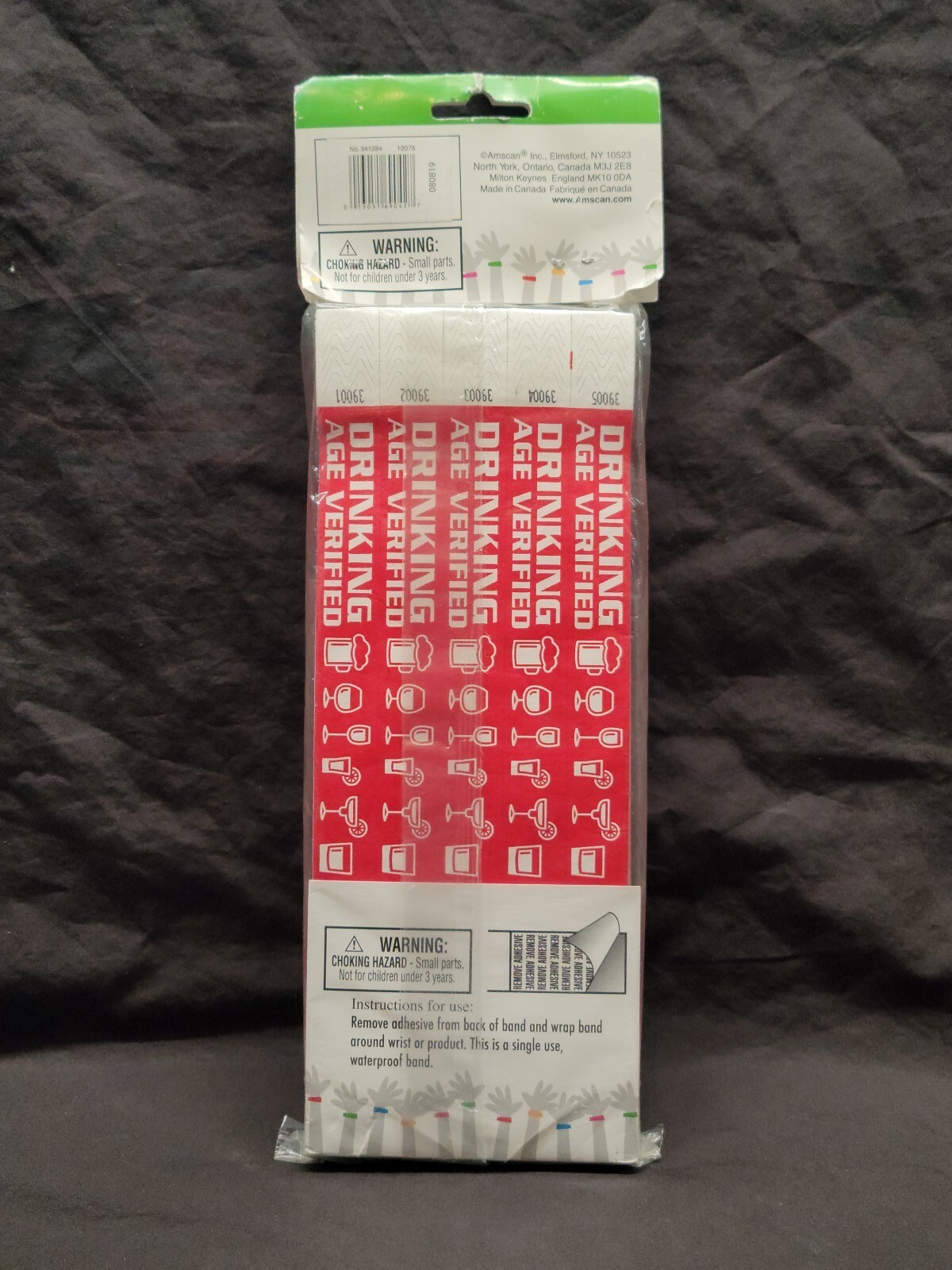 Amscan Red Wristbands 500 Count Drinking Age Verified New