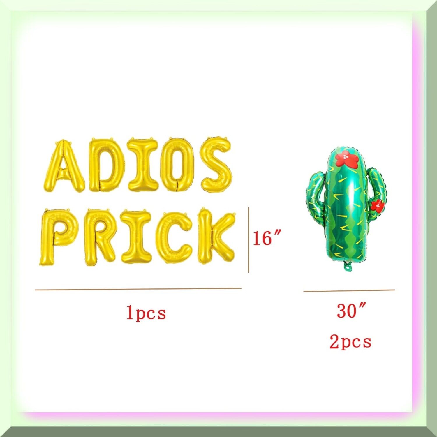 Divorce Celebration Kit with 16″ Gold Adios Prick Balloons