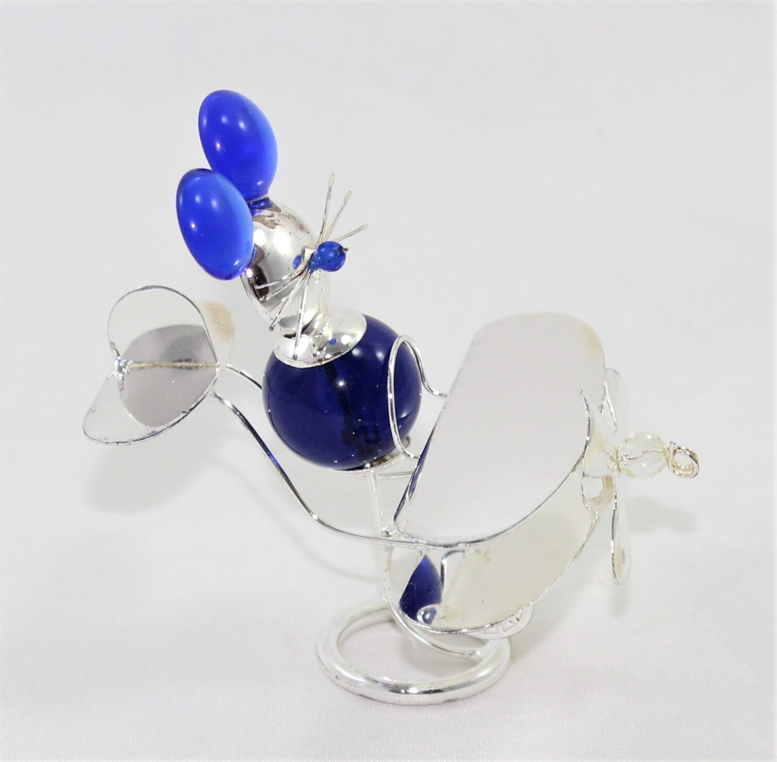 Set Of 4 Birth Favors Mickey Mouse In Biplane Silver Cadeau