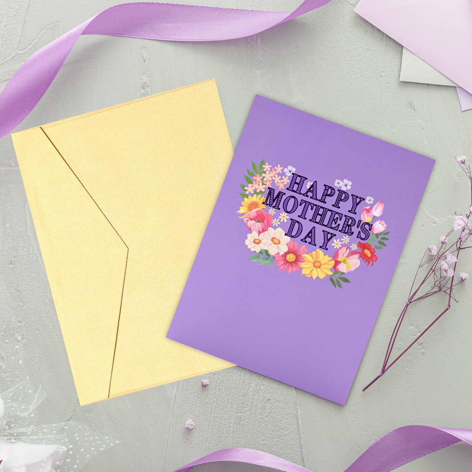Yeomant 3D Mothers Day Card, Happy Mother’s Pop Up 8”x6”, Colorful