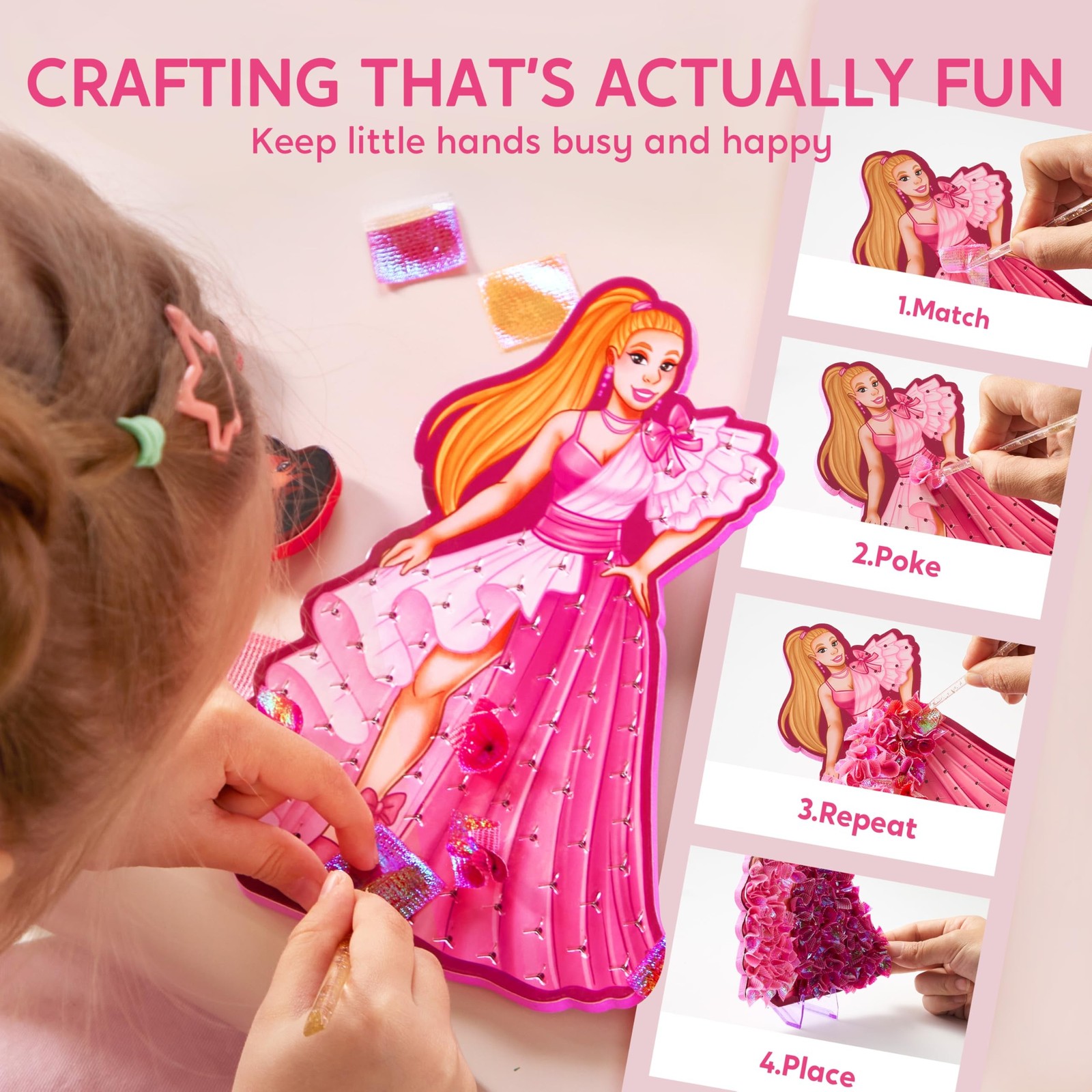 JOVA Klever Kits Poke in Fun Art Crafts for Kids Ages 4-8, Princess Dress-up,…