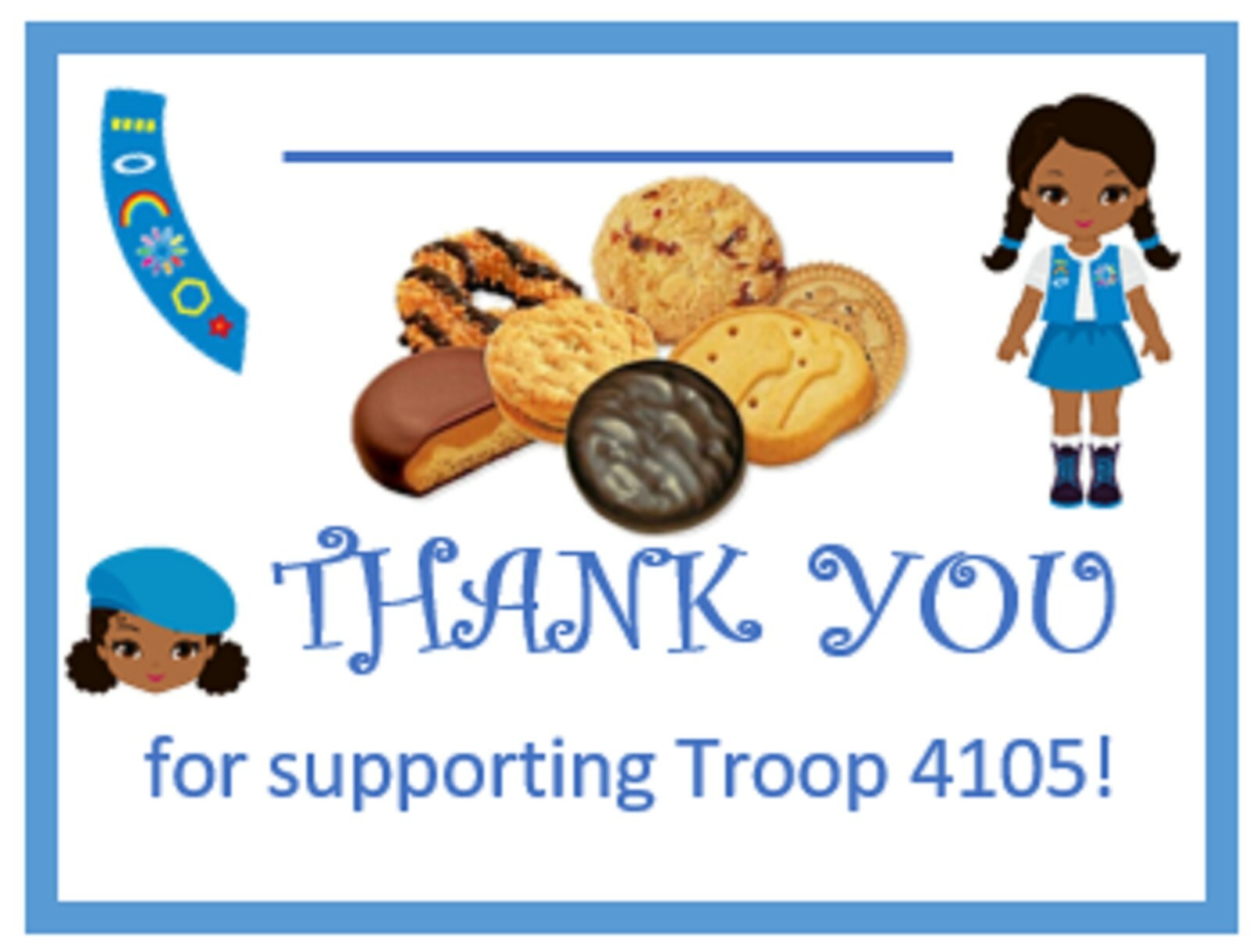 Girl Scout Thank You flat cards | One set of 12. Free shipping