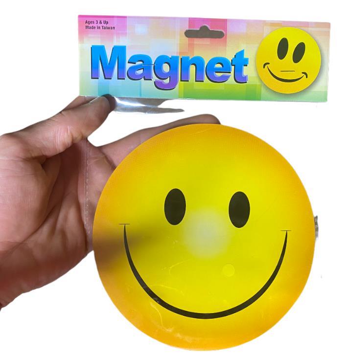 50 HAPPY SMILE FACE Yellow Large Car Fridge Magnets – wholesale