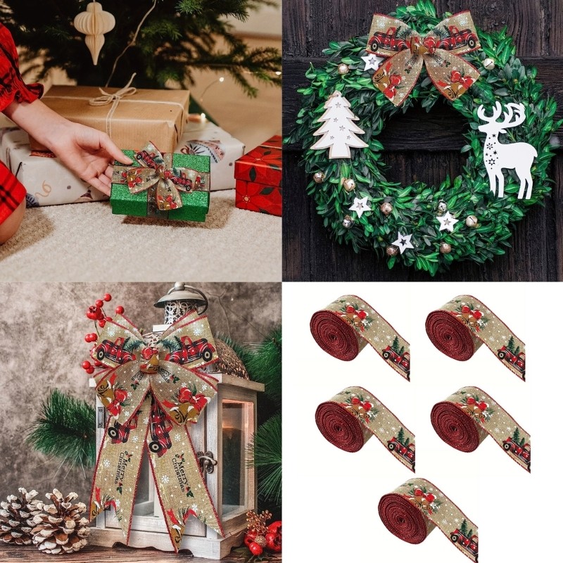 Effective Christmas Gift Wrapping Ribbons Charm in Assorted Color and Designs