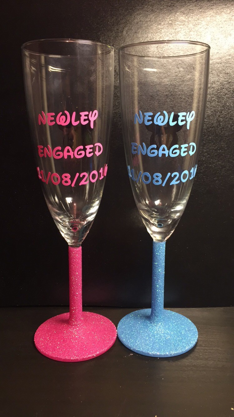 Personalised Character Glasses, Disney, Anniversary, Wedding, Gift