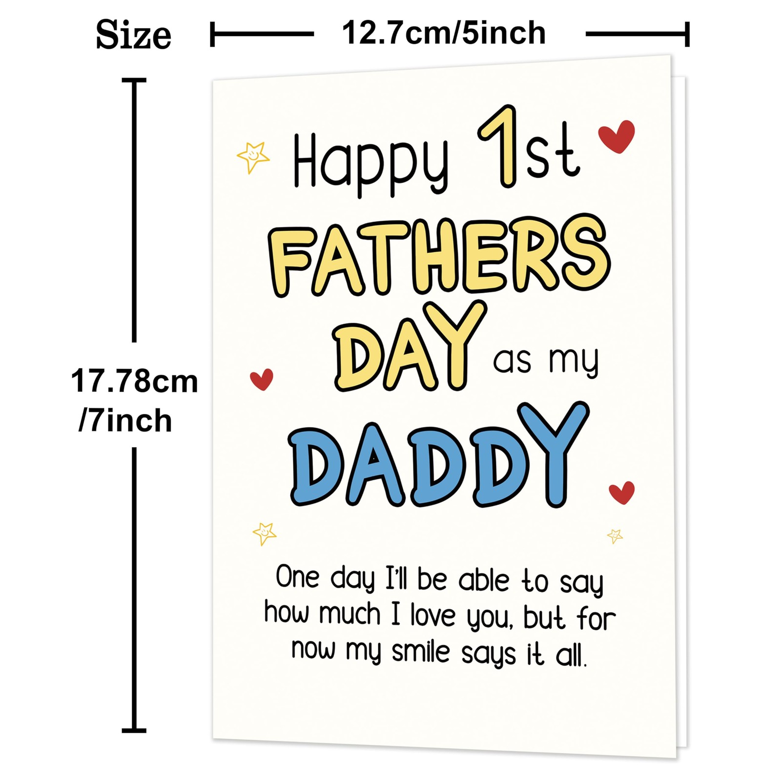 IDU First Fathers Day Card, Card Gifts 7 X 5 Inches, ZN-488