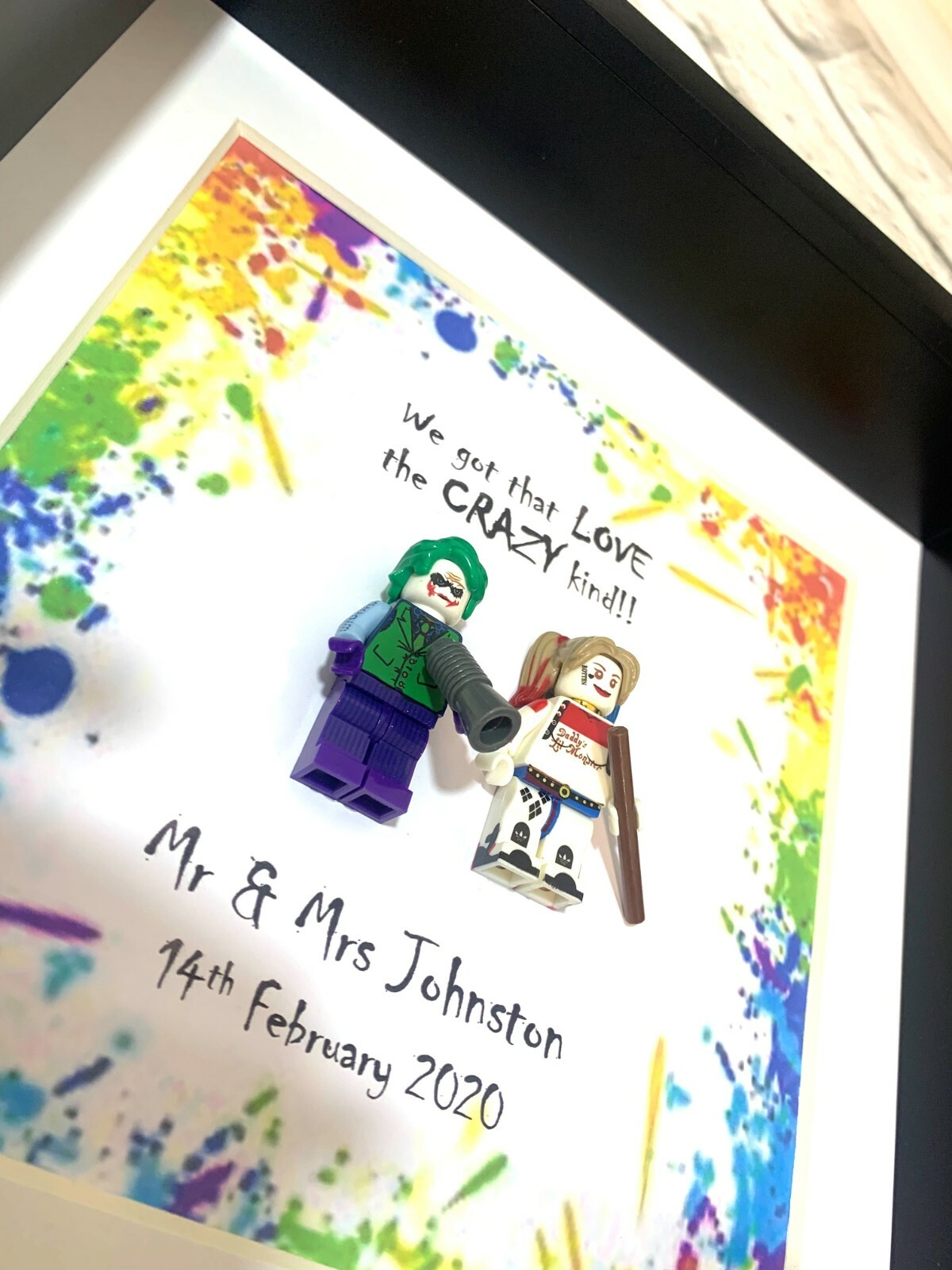 Personalised Valentines Gift | Joker & Harley Quinn | Superhero Gifts