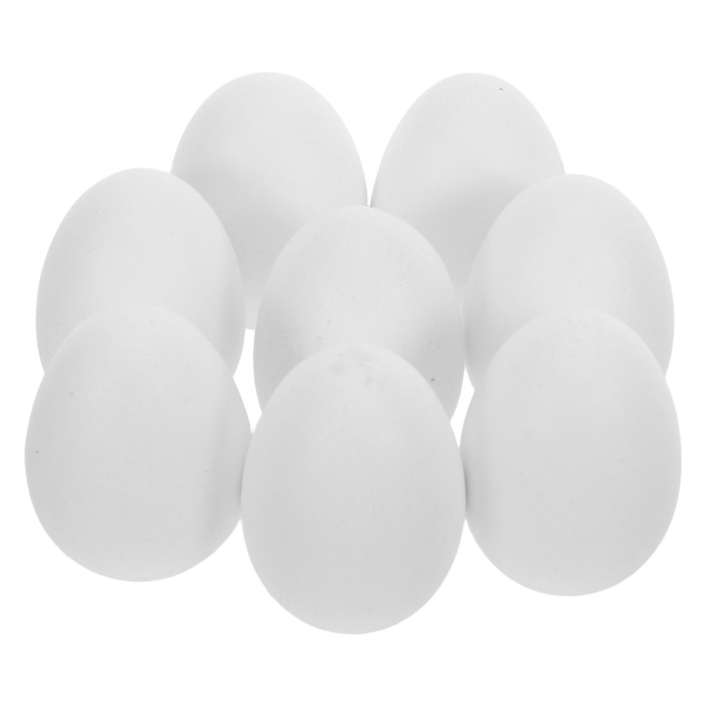 8Pcs White Wooden Easter Eggs for DIY Painting Durable Faux Egg Crafts
