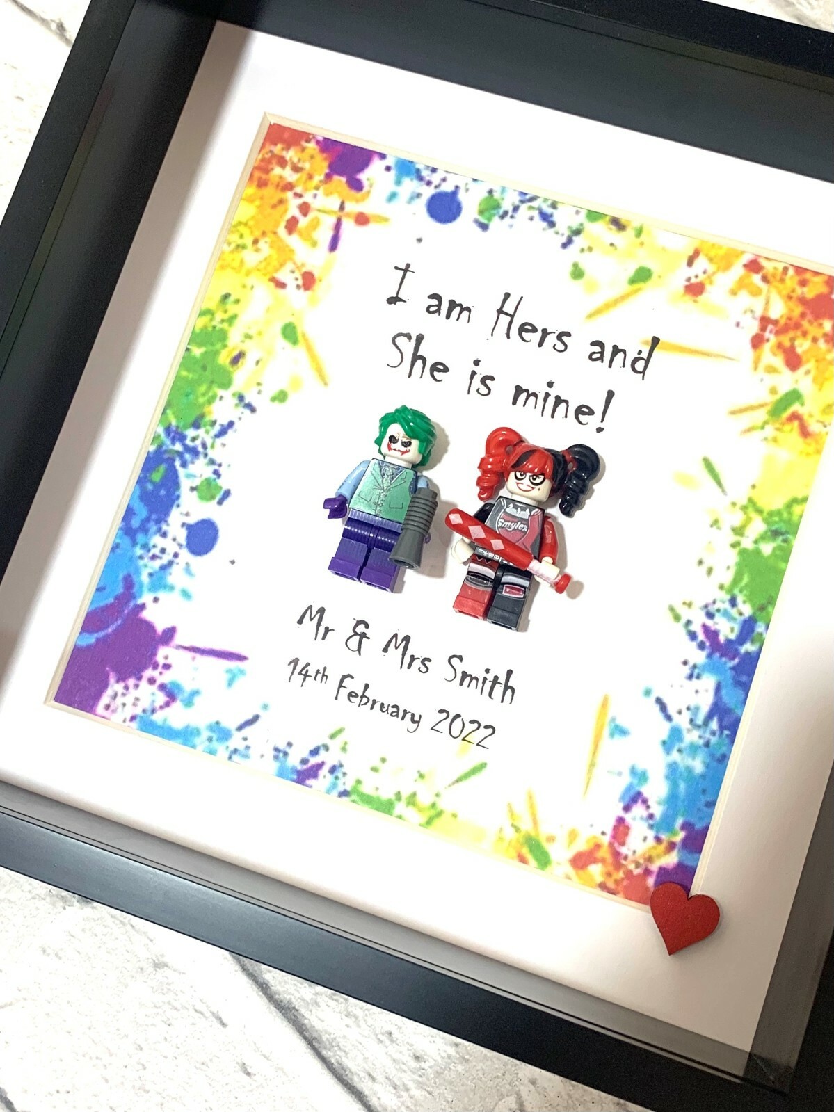 Personalised Valentines Gift | Joker & Harley Quinn | Superhero Gifts