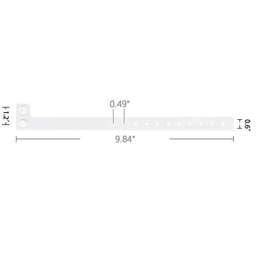 Ouchan White Plastic Wristbands – 100 Pack Vinyl Wristbands for Events Club