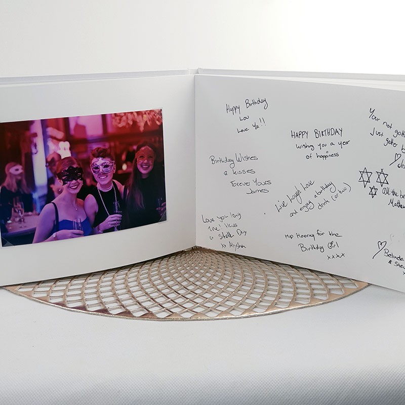Christening Baptism Personalised Guest Book Black Album Gold Glitter