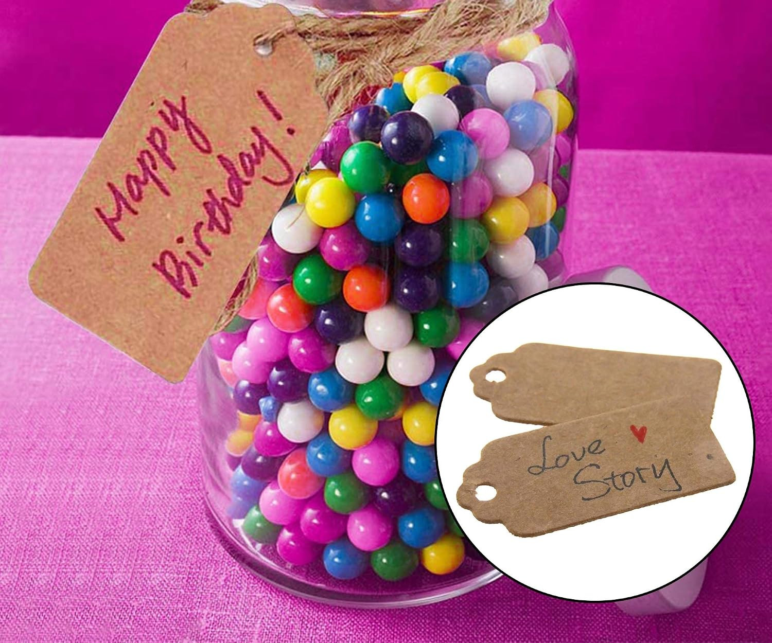 Brown Kraft Paper Hang Tags Label Wedding Party Price Gift Cards 100PCS